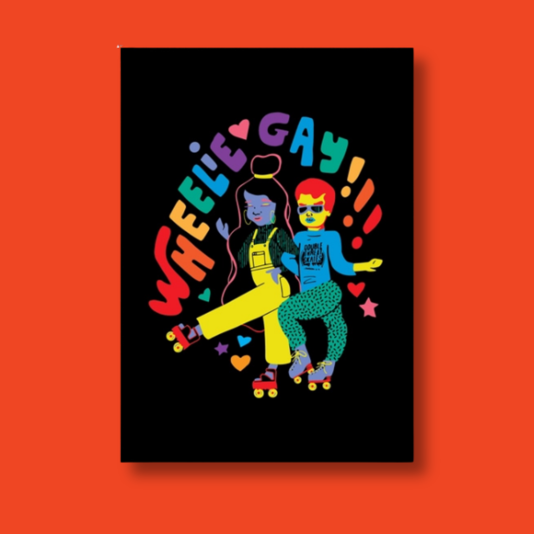 Wheelie Gay Art Print A5