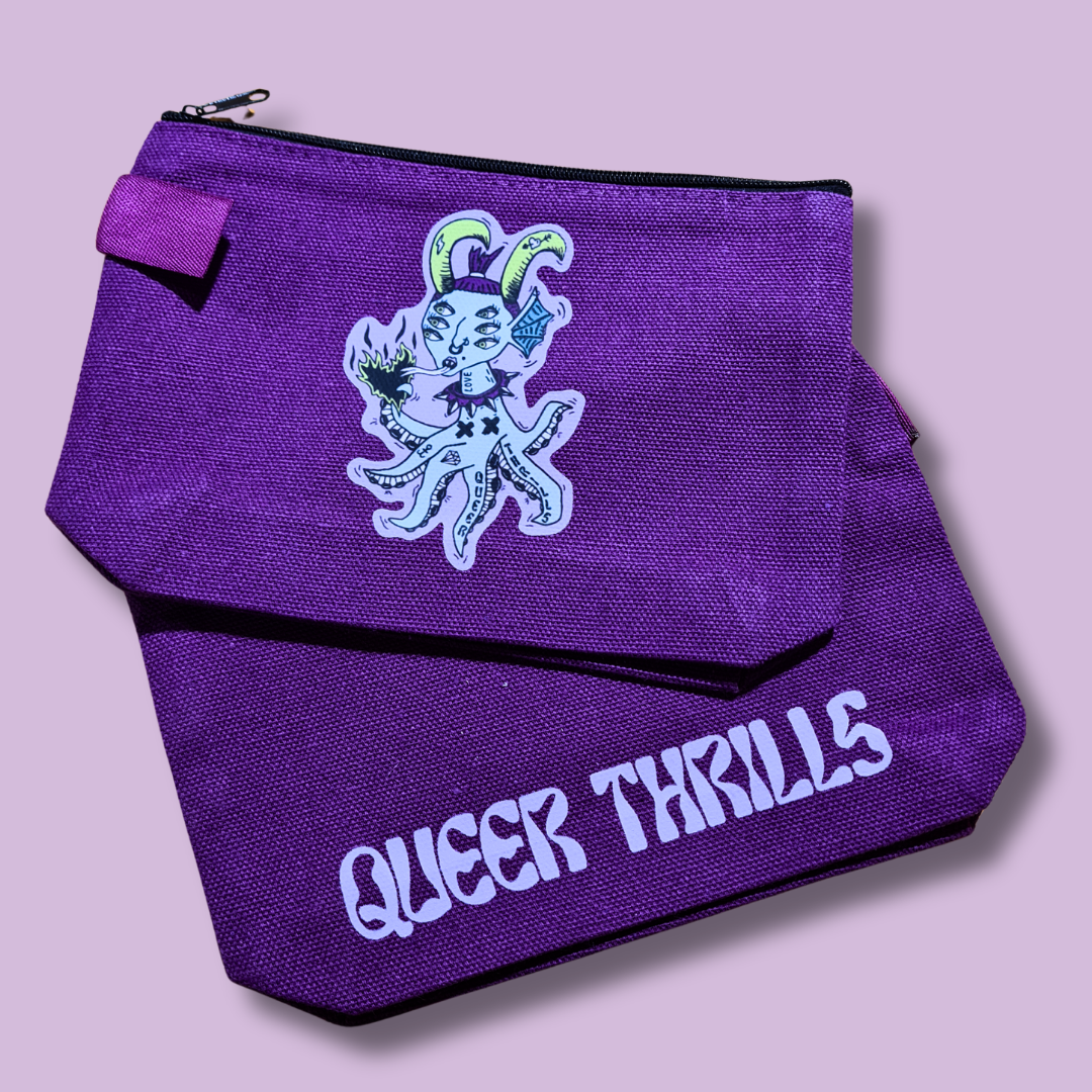 QT Creature Canvas Zipped Pouches
