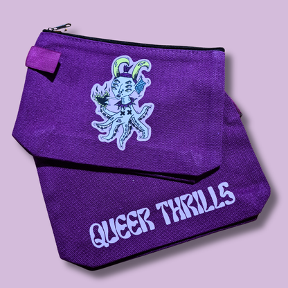 QT Creature Canvas Zipped Pouches