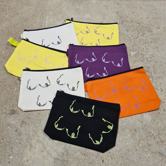 Boobs Canvas Zipped Pouches