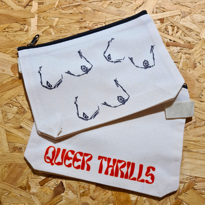 Boobs Canvas Zipped Pouches