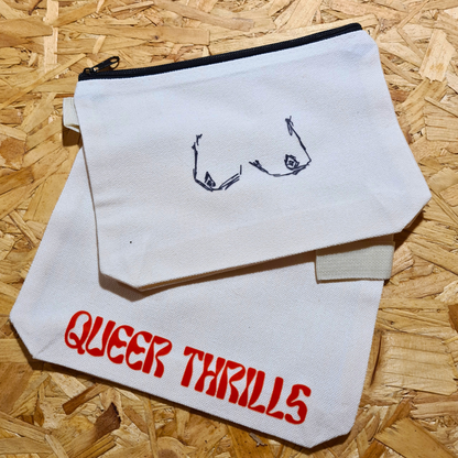 Boobs Canvas Zipped Pouches