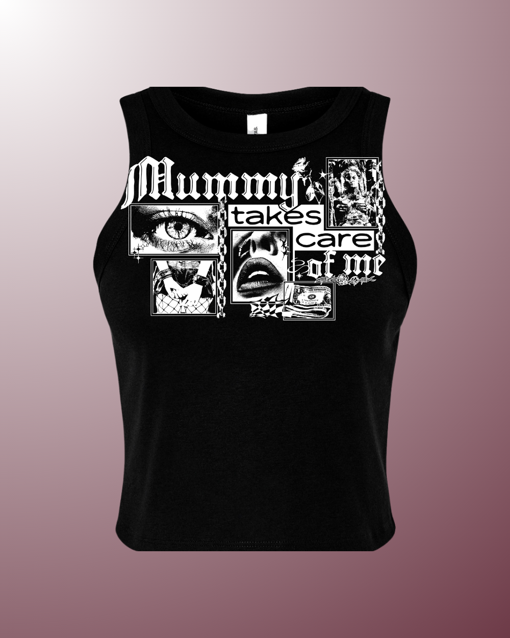 Mummy Takes Care of Me Micro Rib Racer Tank