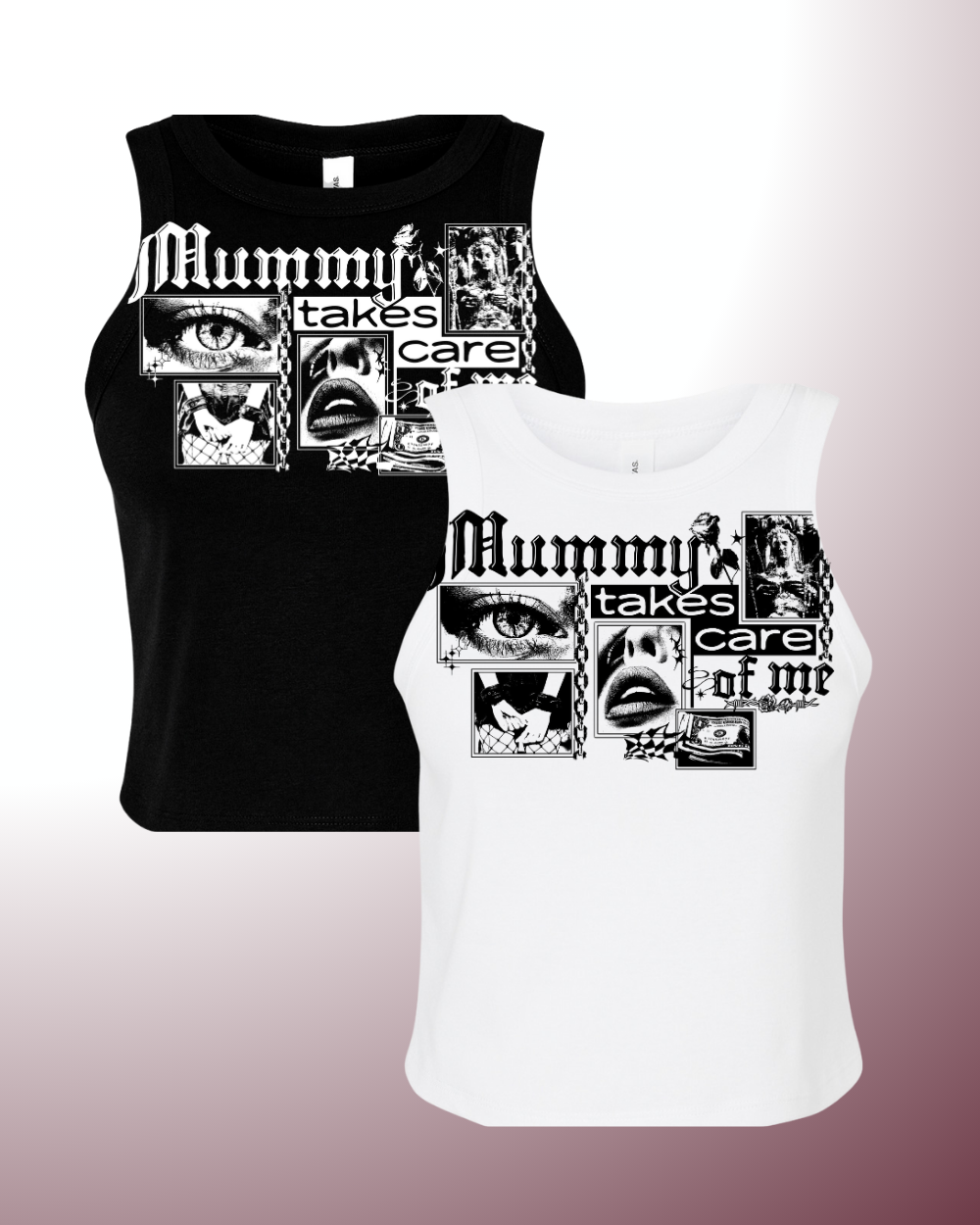 Mummy Takes Care of Me Micro Rib Racer Tank