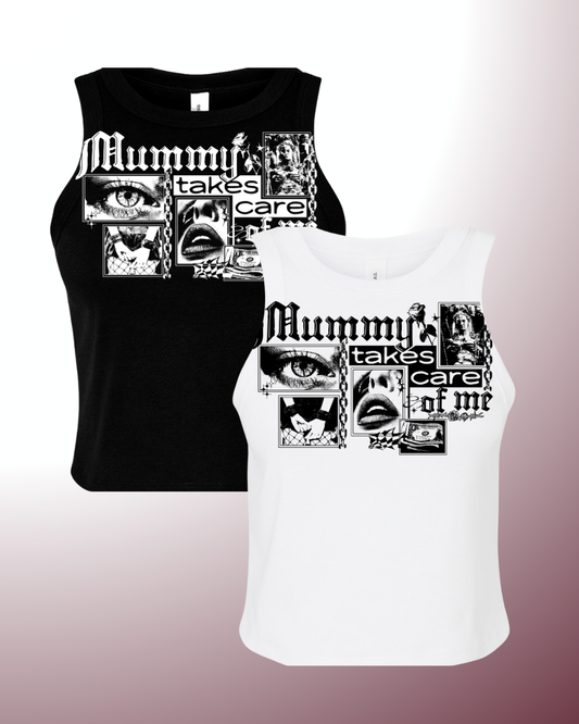 Mummy Takes Care of Me Micro Rib Racer Tank
