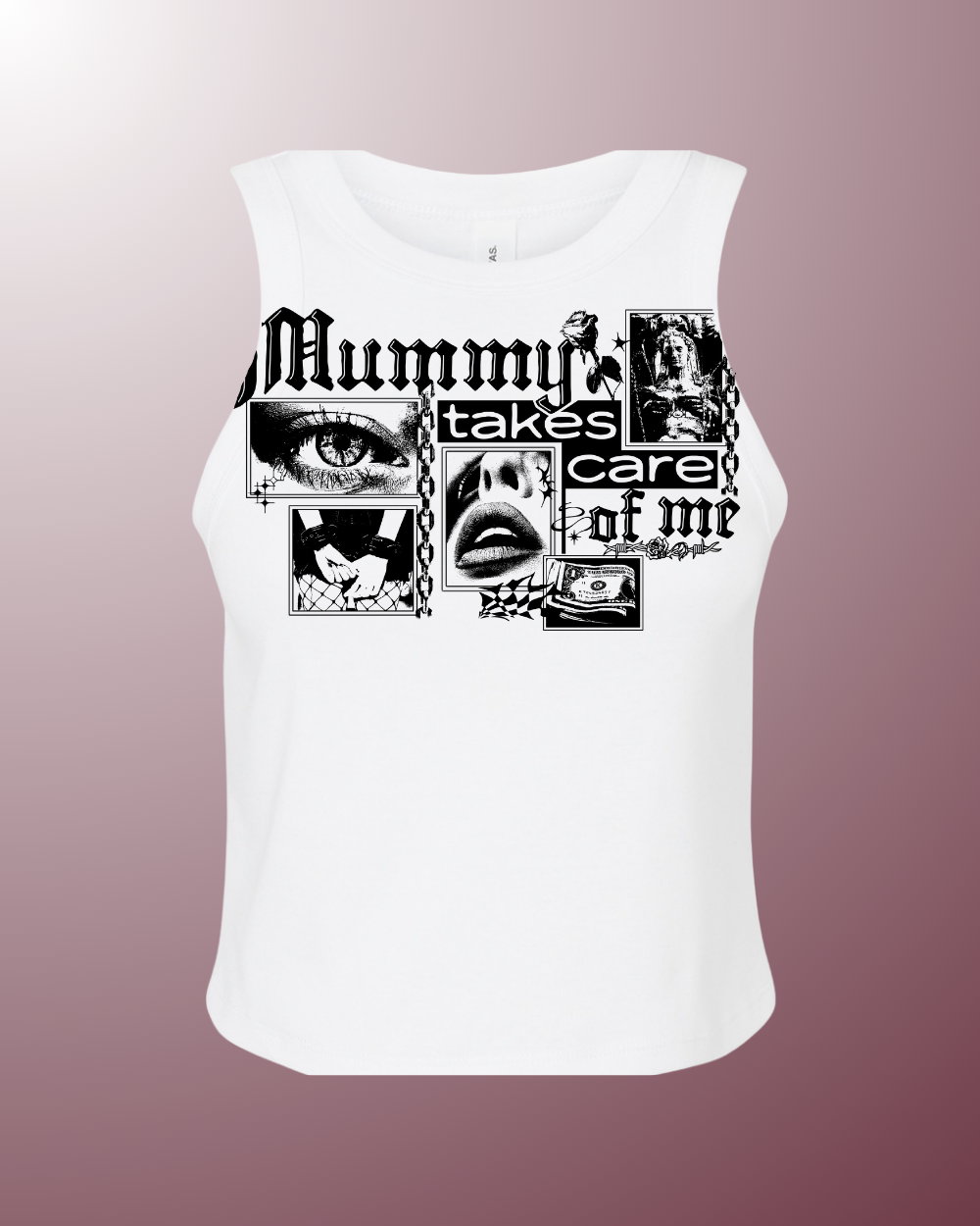 Mummy Takes Care of Me Micro Rib Racer Tank